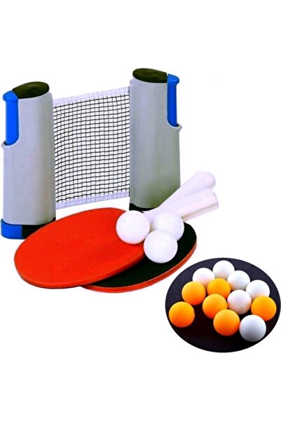 BarkoFix Tüm Masalara Uyumlu Portatif Masa Tenisi Filesi 2 Raket ve 15 Top Ma...