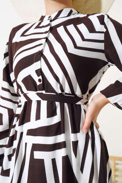 VOLT CLOTHİNG Dámské šaty z viskózy - pruhovaný vzor