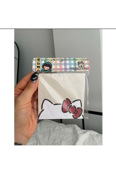 synshop Sanrio Hello Kitty Y2k Kpop - مكعب كتلة Kawaii مع 50 ورقة ملاحظة، دفتر ملاحظات مربع لطيف على شكل قطة