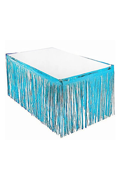 Larenya Τραπέζι πάρτι 4 τεμαχίων με μεταλλικές μπλε φούντες - 50 cm πλάτος, 7...