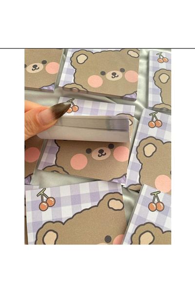 synshop Sanrio Y2K Kpop Cute Brown Teddy Bear - Teddy Bear Square Notepad