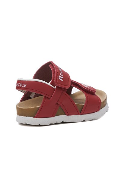 Nstil Red Unisex Children's Sandals - Velcro Ankle, Thick Sole and Comfortable Shoes 316