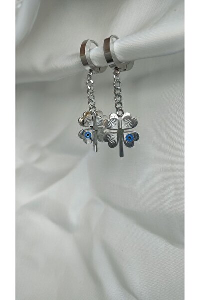 staınless steel DÖRT YAPRAKLI YONCA ÇELİK KÜPE