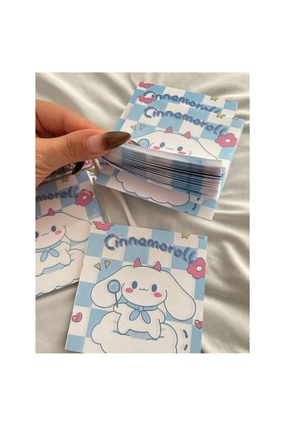 synshop Sanrio Cinnamoroll Y2K Kpop - Cute Notepad with Kawaii Rabbit Pattern on 50 Note Sheets