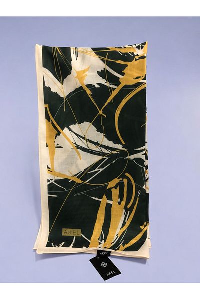 Akel Ψηφιακό μαλακό κασκόλ με παστέλ σχέδιο - 95x95 cm