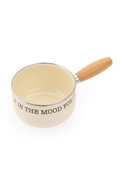 MİEN Mien bubble Enamel Sauce Pan - Cream 14 cm - Emy-1009b