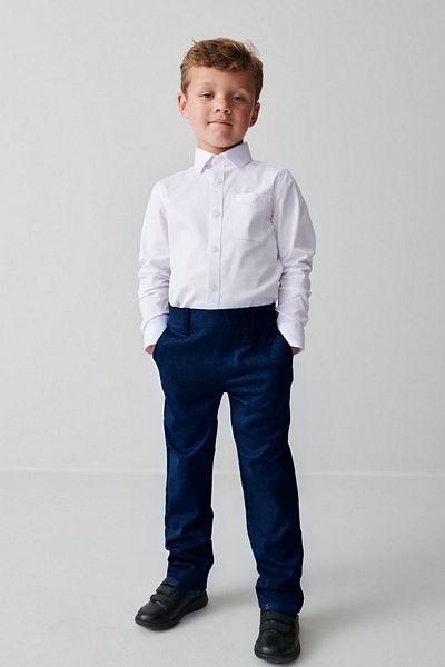 BayBayan Navy Blue Children's Seasonal School Pants - Elastic Waist