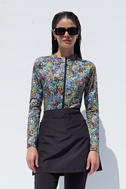 Manuka Černé technické plavky - sukně s páskem