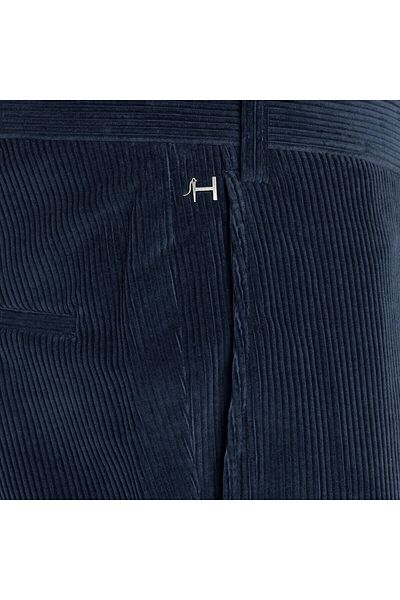Hiltl Men's Blue Cotton Wool Slim Fit Chino Luxury Velvet Trousers