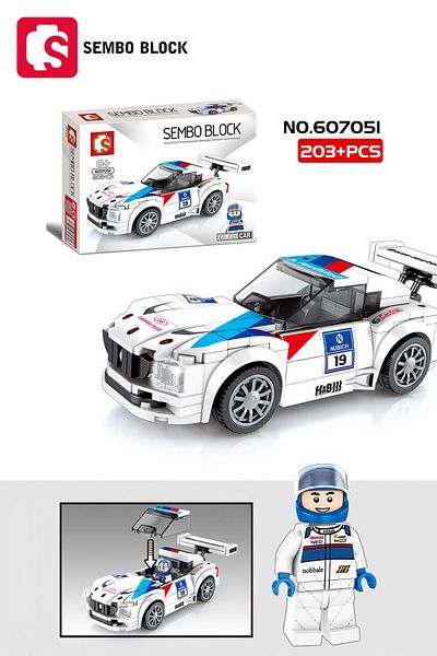 Sembo Block BMW Z4 Racing Car 203 قطعة مكعبات بناء متوافقة مع Lego ( 607051 )