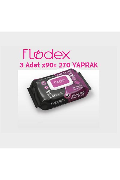 FLODEX 90's Wet Towels X 3 Pieces = 270 Sheets