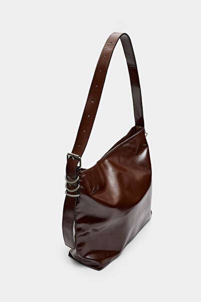 Stradivarius Suni deri bucket çanta