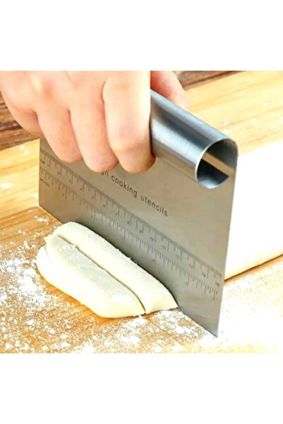 BarkoFix Paslanmaz Lüks Çelik Hamur Kesme Aparatı Çelik Kesici Kazıyıcı Pasta...