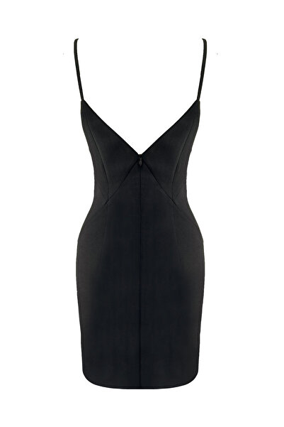 TARA COŞKUNTUNCEL Kup Detaylı Askılı Mini Abiye Elbise