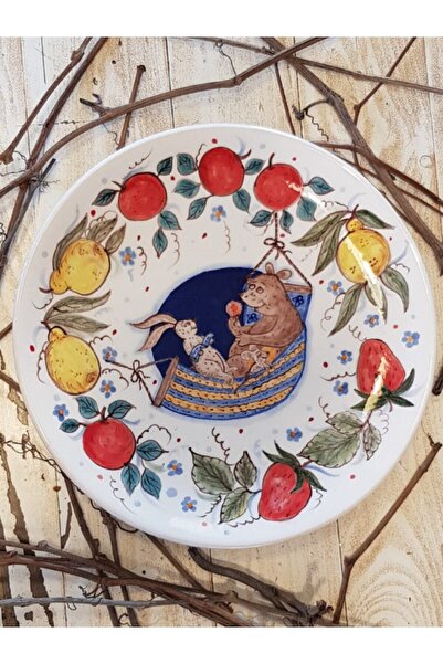 Ece Aymer Craft House Çini Tabak Tavşanlı Seri Hamaklı