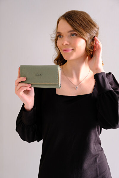 Just Polo Multifunctional Vegan Women's Wallet - 8 Cards, 1 ID Compartment, Snap and Zipper Closure, 1003