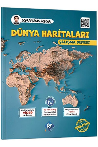 KR Akademi Yayınları Coğrafyanın Kodları Dünya Haritaları Çalışma Defteri - G...