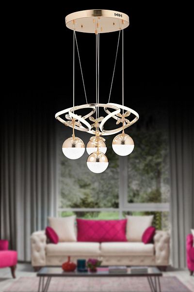 OSC HOME Modern LED Chandelier - Cloud Shape with 3 Color Light and Remote Control