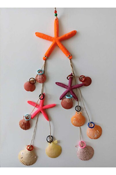 AKIN AKSESUAR HEDİYELİK Deniz Kabuklu Üçlü Deniz Yıldızı Figürlü Jüt İpli Ter...