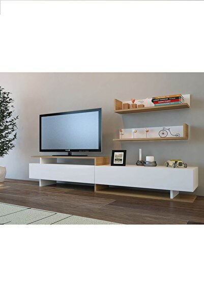 Decorotika Ayaz Tv Ünitesi Beyaz Teak