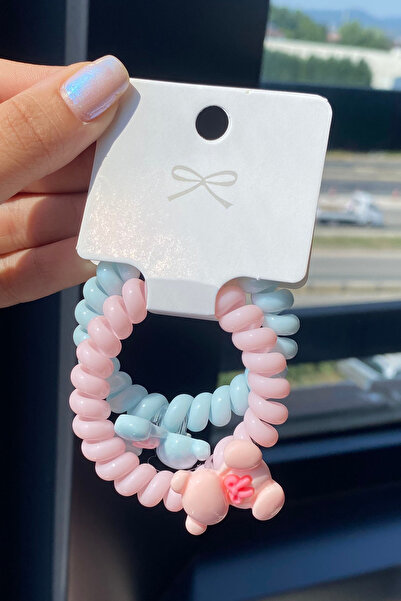 TAKIŞTIR Cataramă în spirală detaliată cu ursuleț de pluș din 2 bucăți de culori mixte