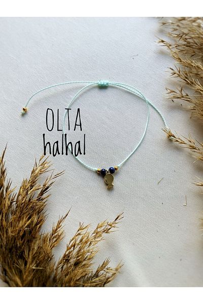 Atölye Merdiven Fishing Rod Anklet Dangling Fish Detailed Blue Anklet