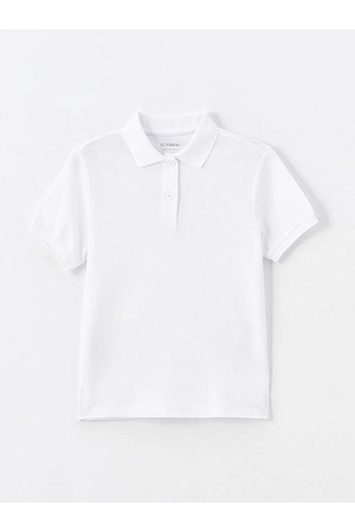 LC Waikiki LCW Kids - Tricou cu mânecă scurtă cu gât polo pentru fete