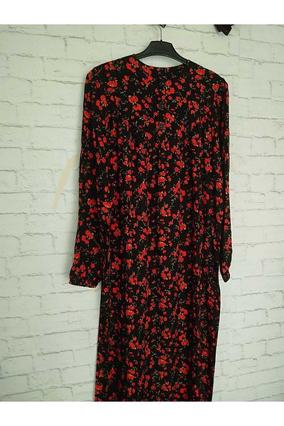 anne moda ankara 3-Button Anti-Sweat Long Sleeve Dress with Summer Robe