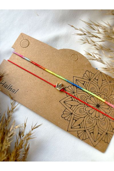 Atölye Merdiven Red Crown Anklet Set of 2