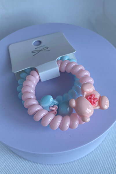 TAKIŞTIR Cataramă în spirală detaliată cu ursuleț de pluș din 2 bucăți de culori mixte