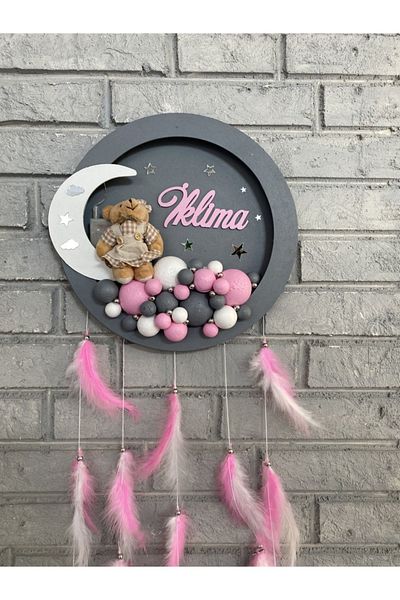 NeşeliAtölyem 31 Cm LED Lighted Baby Door Ornament - Round Bubble Design