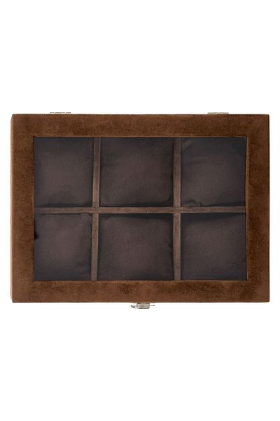 Mudo Home 6-Piece Alcantara Coffee Watch Box