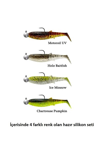 Savage Gear Cannibal Shad 8cm 5gr 7.5gr #2/0 Clear Water 4 4 Adet Silikon Set...