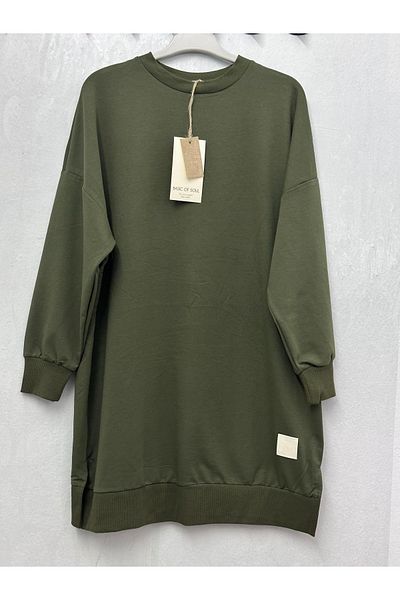 Soul Organic Cotton Crew Neck Above Knee Tunic/Sweatshirt 30644