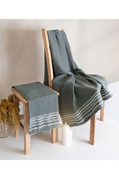 Koza Home طقم مناشف Limira Green Dowry مكون من قطعتين - مقاس 50x90/70x140