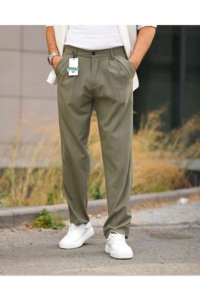 Z1MAN Men's Pleated Classic Baggy Pants