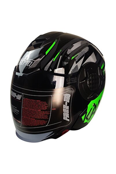 MOTOANL Motosiklet Yarım Kask Double Güneş Vizörlü Ece Sertifikalı Abs Materi...