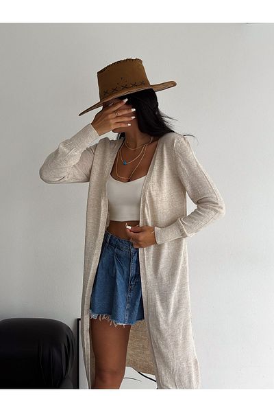 fiolin Cardigan lung de bază de damă