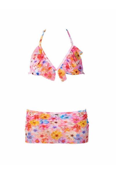 Kom Σετ μπικίνι κοριτσίστικη φούστα Floral Tulle 3 τεμαχίων