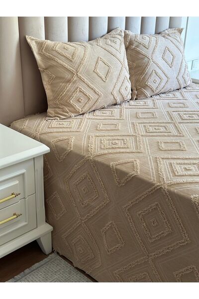 Tly Home Textiles TLY İKEAA MODEL VİZON RENK ÇİFT KİŞİLİK YATAK ÖRTÜSÜ