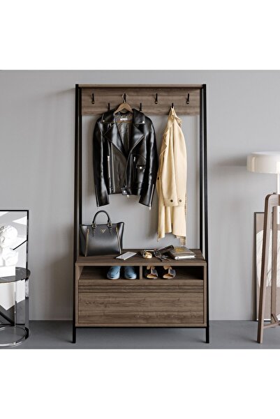 Decorotika DECOROTİKA DEVİN PORTMANTO CEVİZ SİYAH