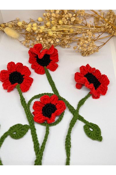 RuemStore Amigurumi Cute Knitted Poppy - Bookmark