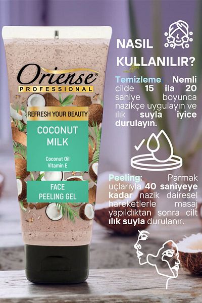 ORİENSE Coconut Facial Peeling Gel - Enriched with Apricot Kernel and Vitamin E