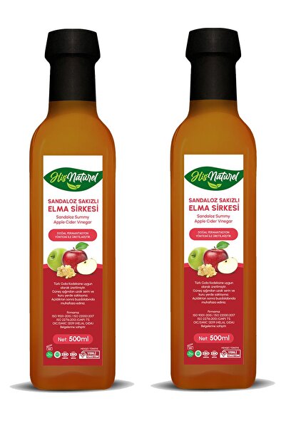 His Naturel Organik Yıllanmış Sandaloz Sakızlı Yeşil Elma Sirkesi Sirkesi Doğ...