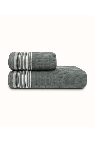 Koza Home طقم مناشف Limira Green Dowry مكون من قطعتين - مقاس 50x90/70x140