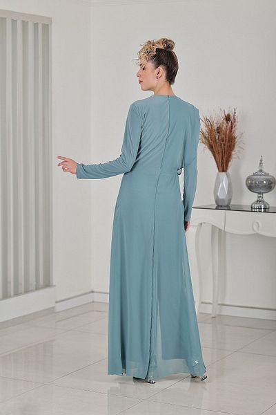 Rana Zenn Mint Chiffon Zeren Jumpsuit - Stone Detailed