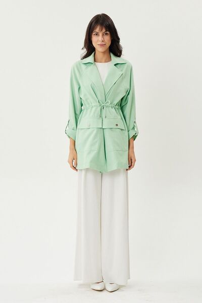 Jupe Linen Jacket - Adjustable Rubber Detailed