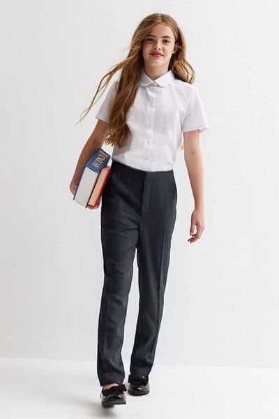 BayBayan Gray Elastic Waisted Medrese School Pants - Girl's Regular Fit