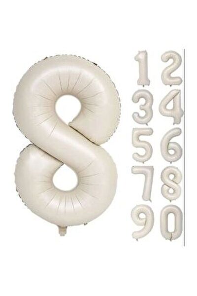 Genel Markalar 8 Yaş 74 Cm Krem Rakam Folyo Balonu Büyük Boy