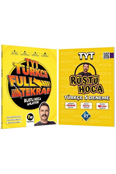 F10 Yayınları Rüştü Hoca Tyt Türkçe Full Tekrar Ders Kitabı & Kr Akademi Rüştü Hoca Tyt Türkçe 5 Deneme Seti